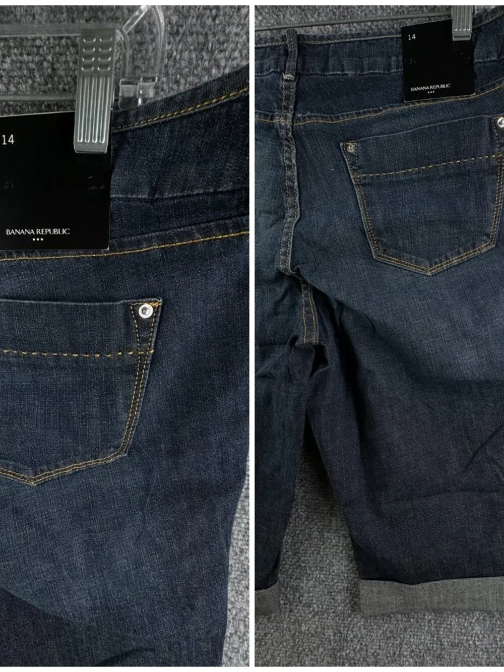 NWT Banana Republic Shorts Jorts Denim Blue Size 14 Long Summer Cotton Blend